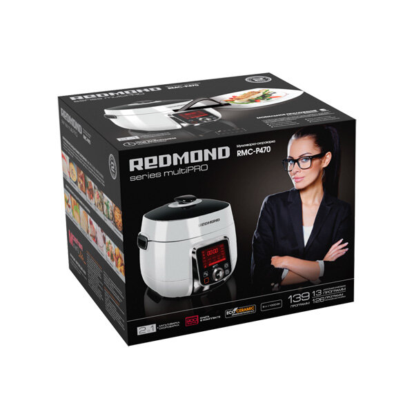 Скороварка/мультиварка REDMOND RMC-P470, белый/черный