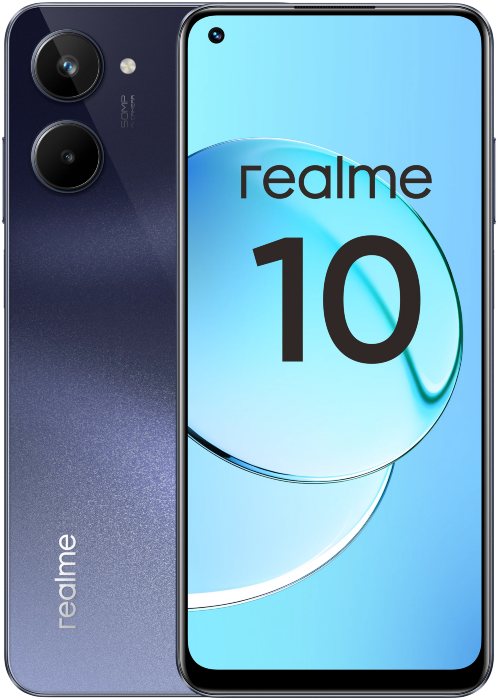 Смартфон realme 10 4/128 ГБ RU, Dual nano SIM, черный