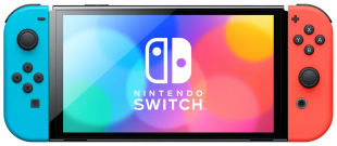 Игровая приставка Nintendo Switch OLED 64 ГБ CN, неоновый синий/неоновый красный