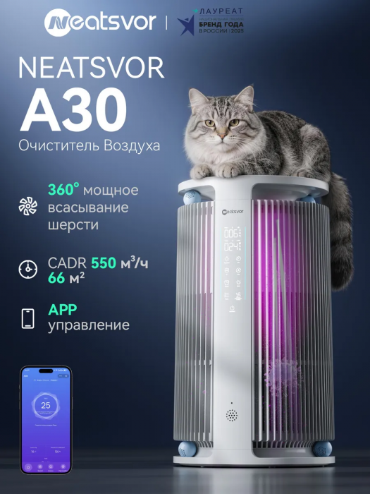 Очиститель воздуха для дома от шерсти животных с UV