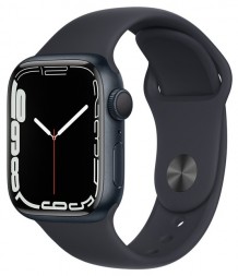 Умные часы Apple Watch Series 7 45mm Aluminium with Sport Band RU, темная ночь (MKN53RU/A)