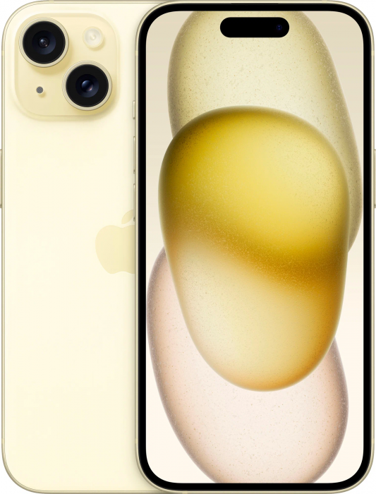 Смартфон Apple iPhone 15 256 ГБ, nano SIM + eSIM, Yellow