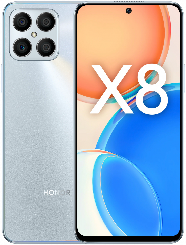 Смартфон HONOR X8 4G 6/128 ГБ RU, титановый серебристый купить в Москве ...