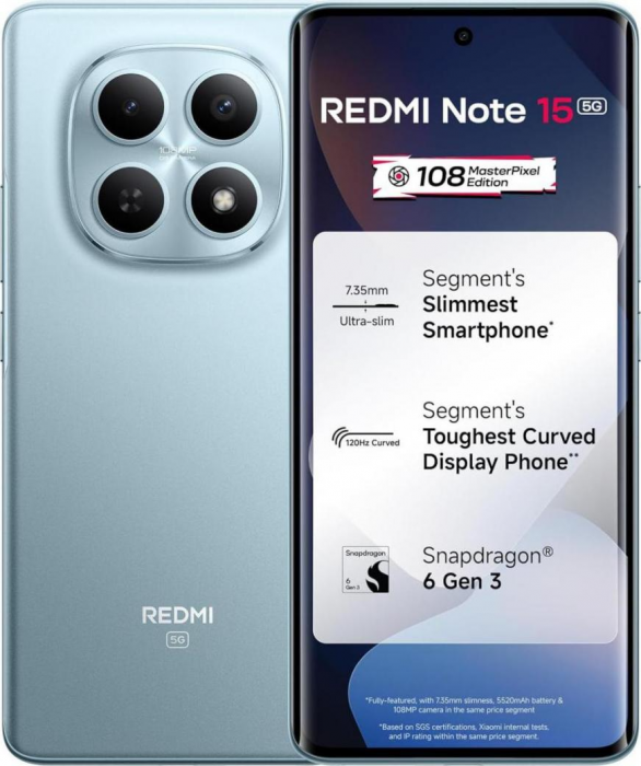 Смартфон Xiaomi Redmi Note 15 5G 8/256Gb Glacier Blue
