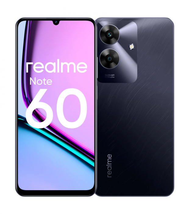 Смартфон realme Note 60 6/128 ГБ RU, Dual nano SIM, черный