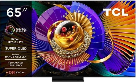 65" Телевизор TCL 65C7L SQD-Mini LED QLED, 4K Ultra HD, смарт ТВ, Google TV, черный