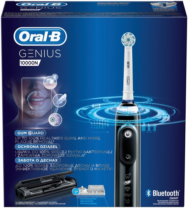 Электрическая зубная щетка Oral-B Genius 10000N, черный