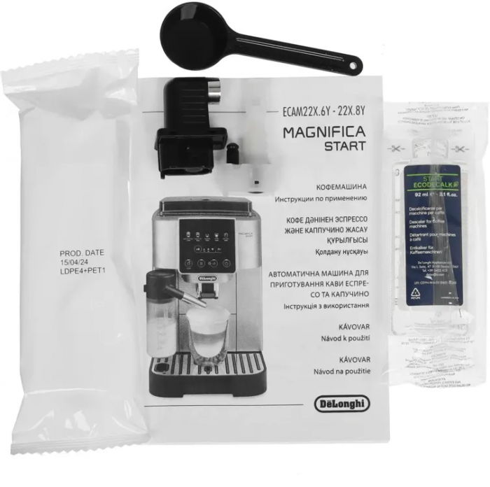 Кофемашина автоматическая DeLonghi Magnifica S ECAM220.60.B, 15 Бар, с автоматическим капучинатором, черный