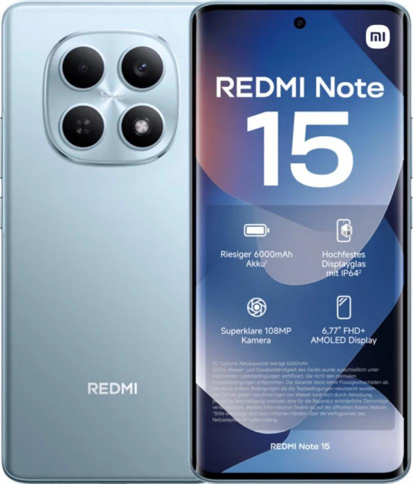 Смартфон Xiaomi Redmi Note 15 4G 8/128Gb Glacier Blue