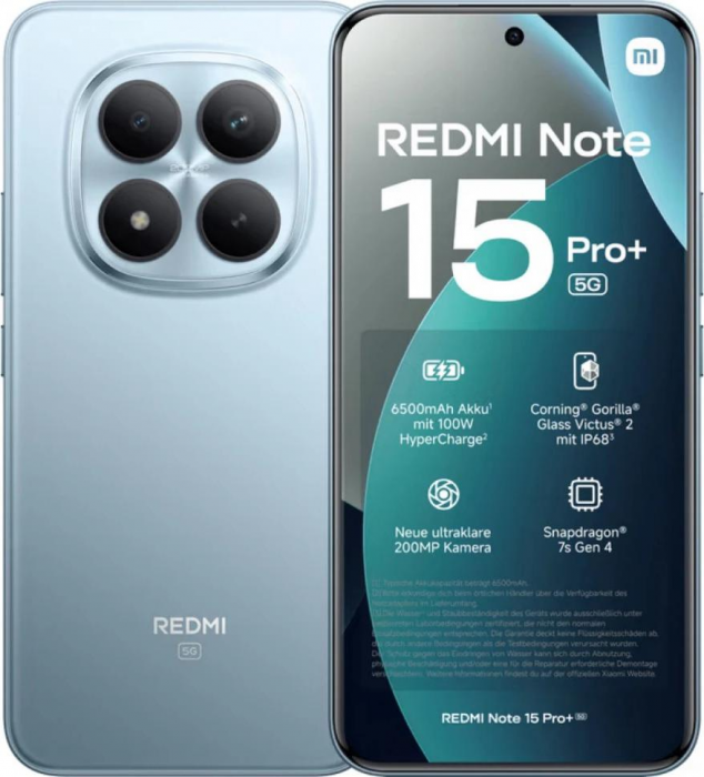 Смартфон Xiaomi Redmi Note 15 Pro Plus 5G 8/256Gb Glacier Blue