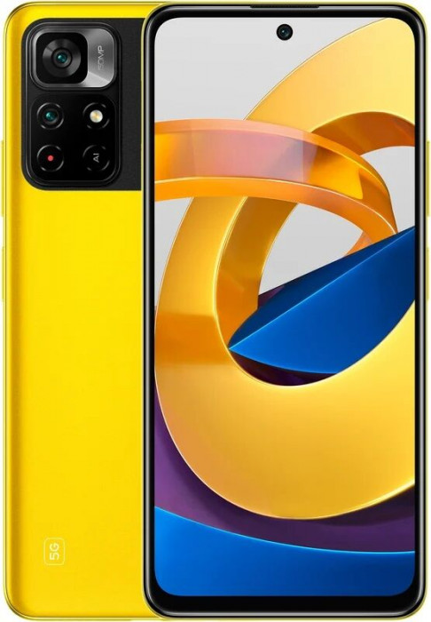 Смартфон Xiaomi POCO M4 Pro 5G 4/64 ГБ RU, желтый POCO