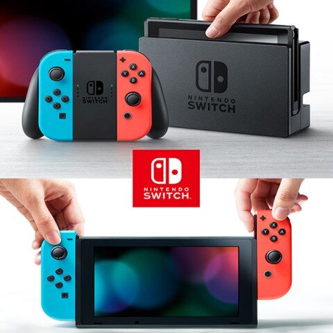 Игровая приставка Nintendo Switch 32 ГБ, неоновый синий/неоновый красный