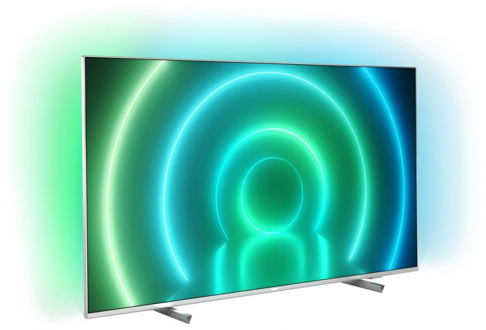 55" Телевизор Philips 55PUS7956 2021 HDR, LED RU, светло-серебристый ...