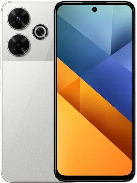 Смартфон Xiaomi Poco M6 4G 6/128 ГБ Global, серебристый