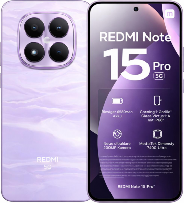 Смартфон Xiaomi Redmi Note 15 Pro 5G 8/256Gb Mist Purple