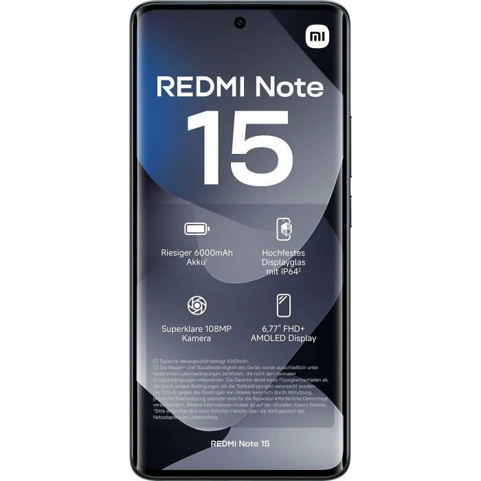 Смартфон Xiaomi Redmi Note 15 4G 6/128Gb Midnight Black