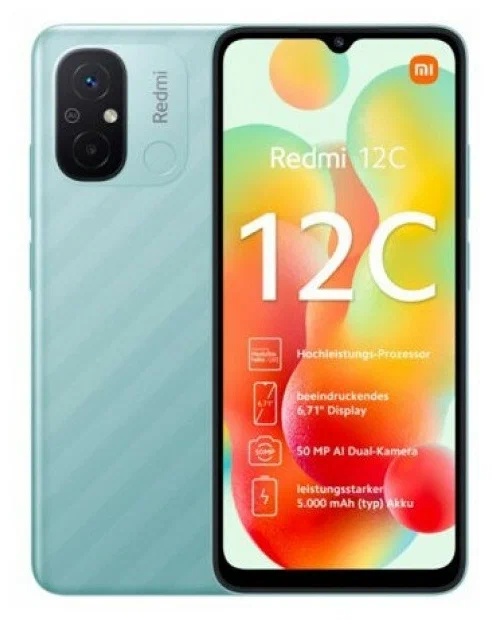 Смартфон Xiaomi Redmi 12C 6/128 ГБ Global, мятный