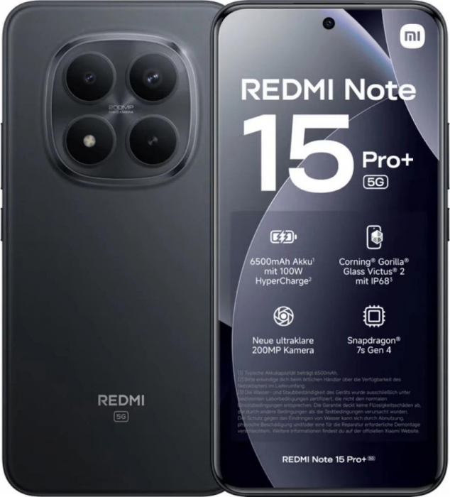Смартфон Xiaomi Redmi Note 15 Pro Plus 5G 12/512Gb Black