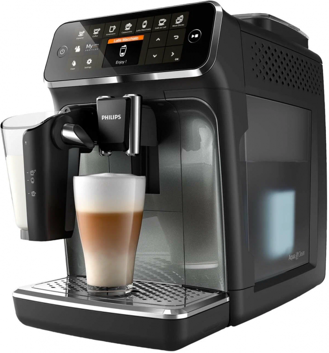 Кофемашина Philips EP4346/EP4341/EP4349/EP4343 LatteGo, черный/особый серебристый спрей