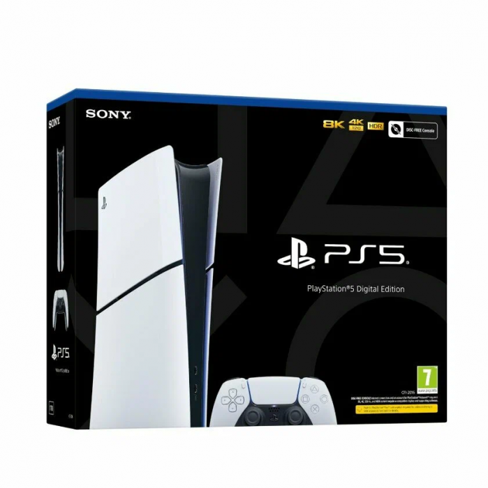 Игровая приставка Sony PlayStation 5 Slim Digital Edition, без дисковода, 1000 ГБ SSD, без игр, белый